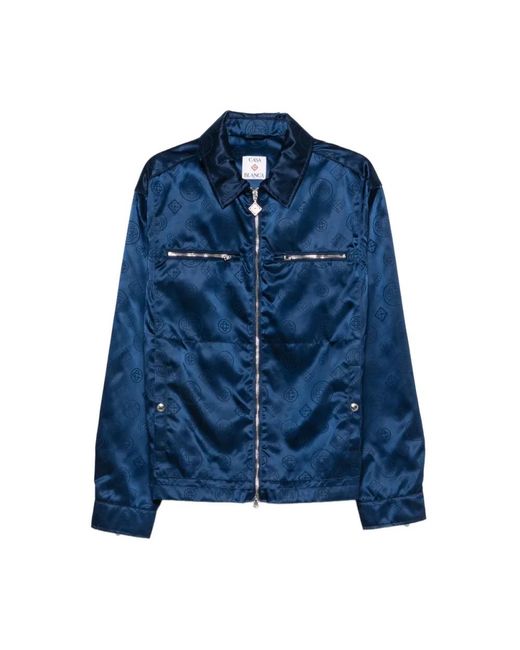 Casablanca Jassen ,Blauw ,Jas Met Rits Aan De Voorkant in het Blue voor heren