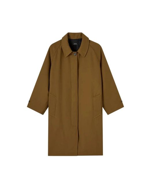 A.P.C. Green Single-Breasted Coats