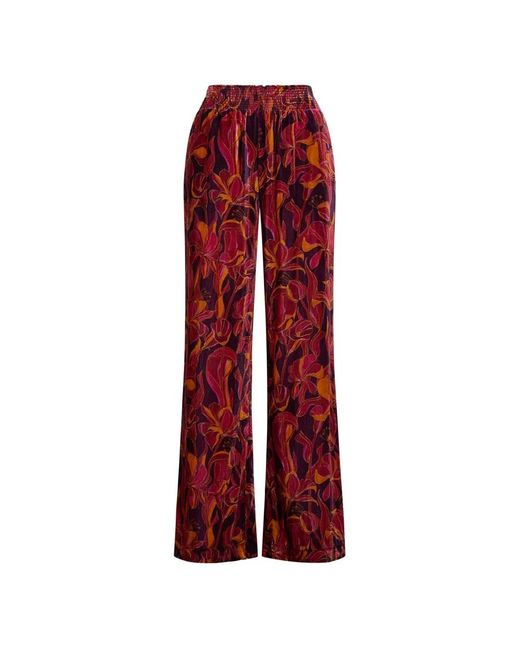 Maliparmi Broeken ,Veelkleurig ,Bordeaux Roze Stijlvolle Broek in het Red