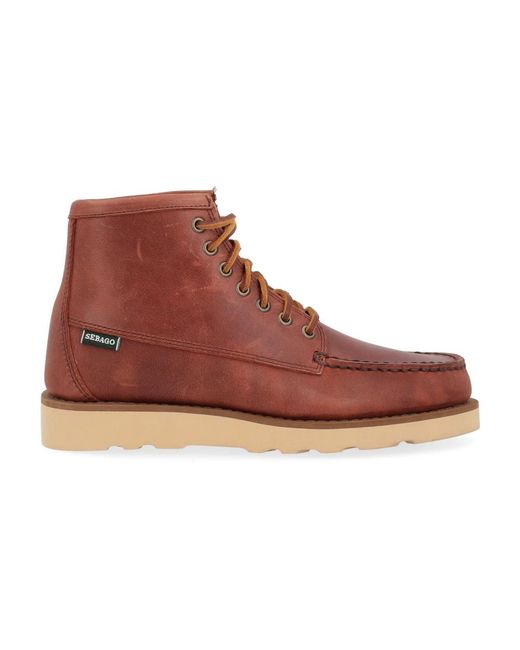 Sebago Brown Lace-Up Boots for men