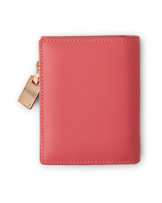 Borbonese Pink Lederbrieftasche mit buchstabendesign