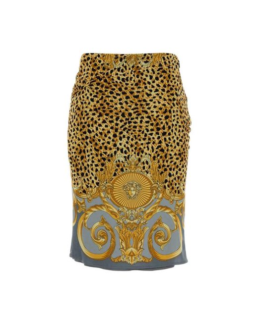 Pencil Skirts Versace de color Metallic