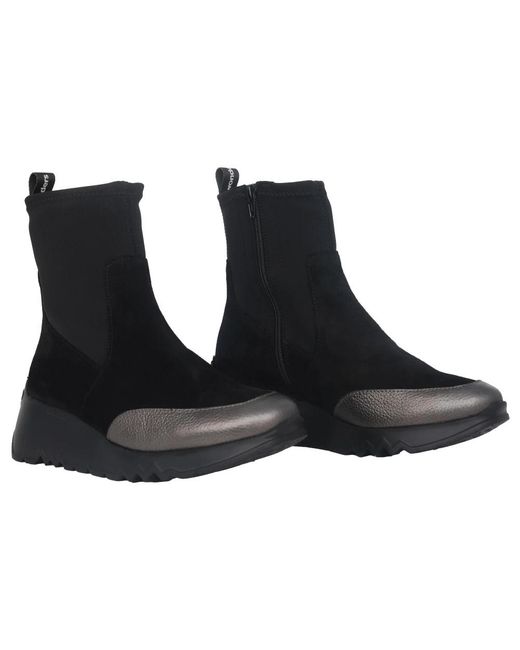 Wonders Black Schwarzer stiefel