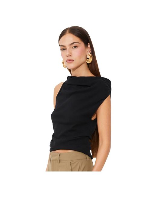 Suncoo Black Sleeveless Tops