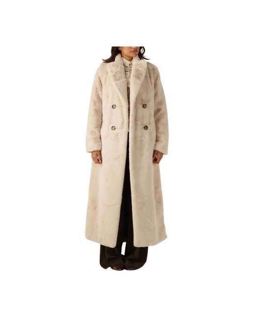 Ibana Jassen ,Polyester Elegante Faux Fur Jas in het Natural