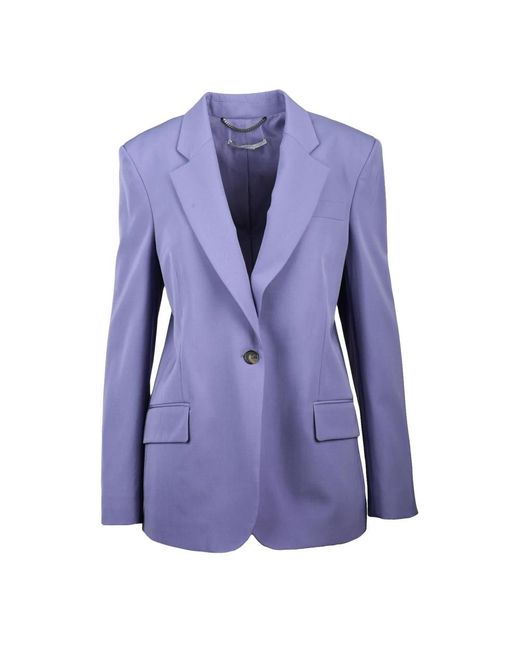Stella McCartney Jassen ,Paars ,Wol Lange Jas Met Knoopsluiting in het Purple