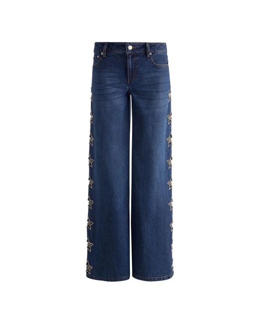 Alice + Olivia Blue Wide Jeans