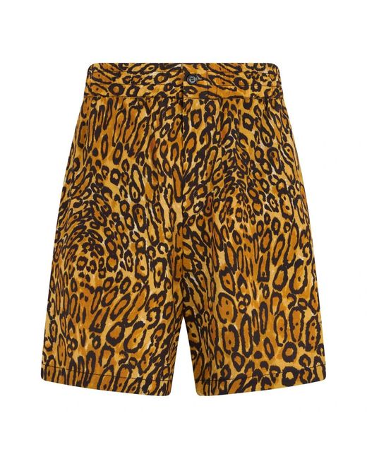 Moschino Shorts Met Luipaardprint En Hoge Taille in het Yellow voor heren
