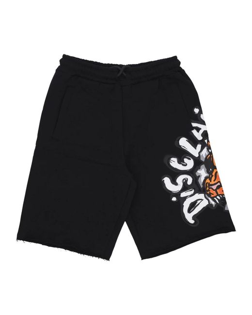 DISCLAIMER Schwarze streetwear shorts in Black für Herren