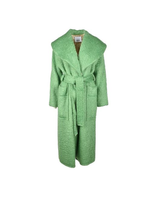 Erika Cavallini Semi Couture Green Belted Coats