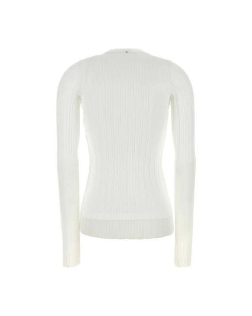 Sportmax White Round-Neck Knitwear