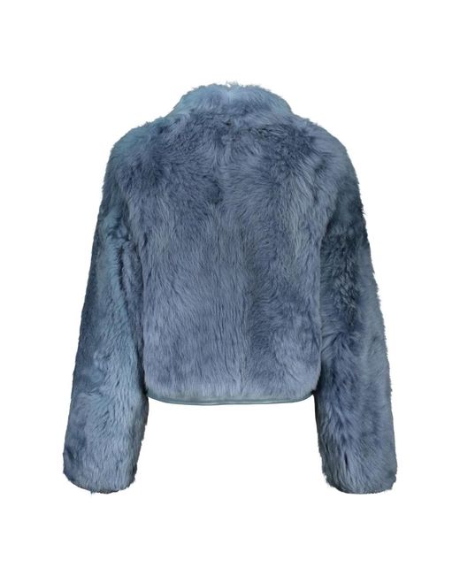 Lorena Antoniazzi Blue Faux Fur & Shearling Jackets