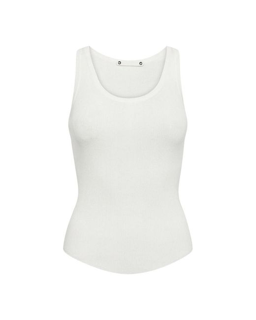 co'couture White Sleeveless Tops