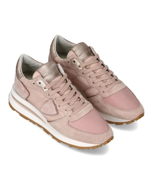 Philippe Model Schoenen ,Roze ,Suède Trpx Haute Running in het Pink