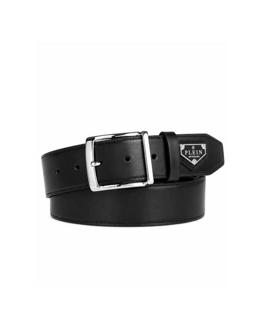 Philipp Plein Leren Riem Driehoek in het Black voor heren