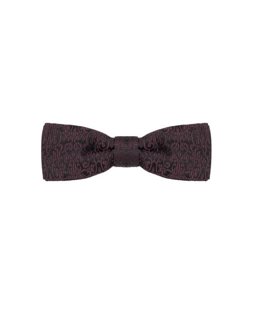 Dolce & Gabbana Purple Burgundy Damask Bow Tie for men