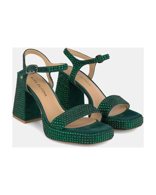 Alma En Pena. Green High Heel Sandals
