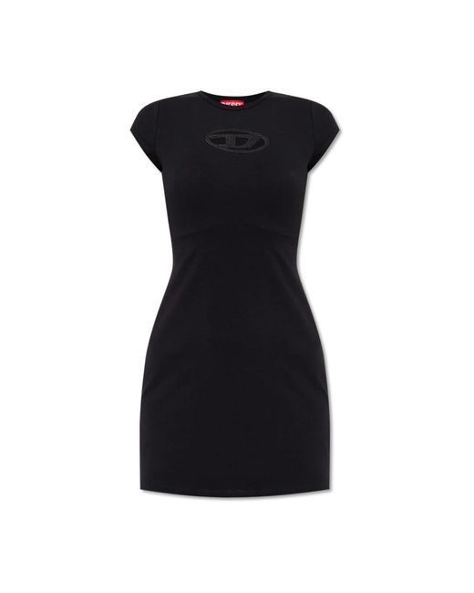 DIESEL Kleedjes ,Zwart ,Katoen D-Angiel Mini Jurk in het Black