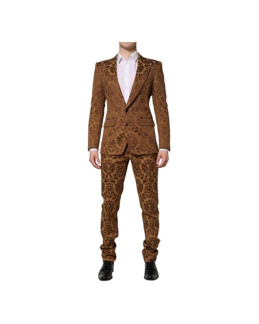 Dolce & Gabbana Brown Single Breasted Suits for men