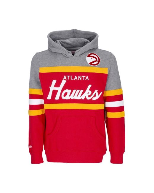 Mitchell & Ness Hoodies & Sweatvesten ,Rood ,Katoen Nba Headcoach Hoodie Scarlet in het Gray voor heren
