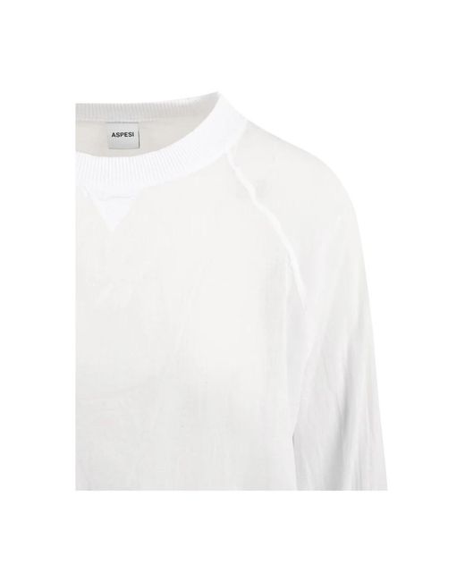 Aspesi White Round-Neck Knitwear