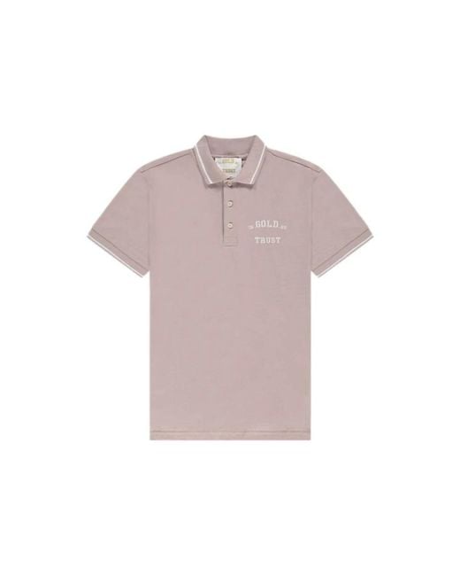 In Gold We Trust Pink Polo Shirts for men