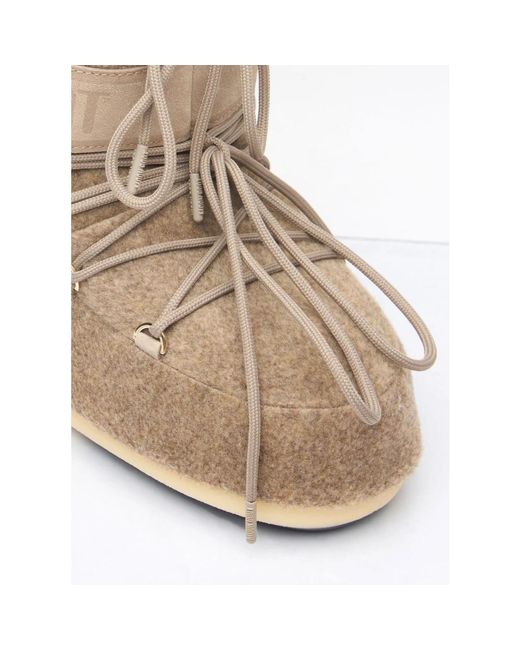 Moon Boot Felt Low Laarzen Met Logo Paneel in het Natural voor heren
