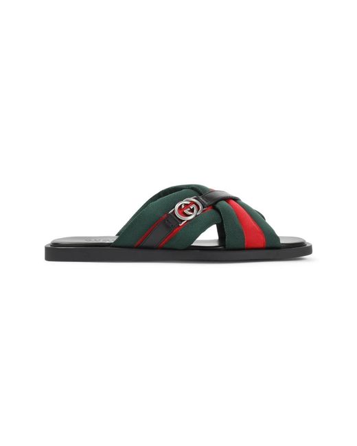 Gucci Black Logo Sandals for men