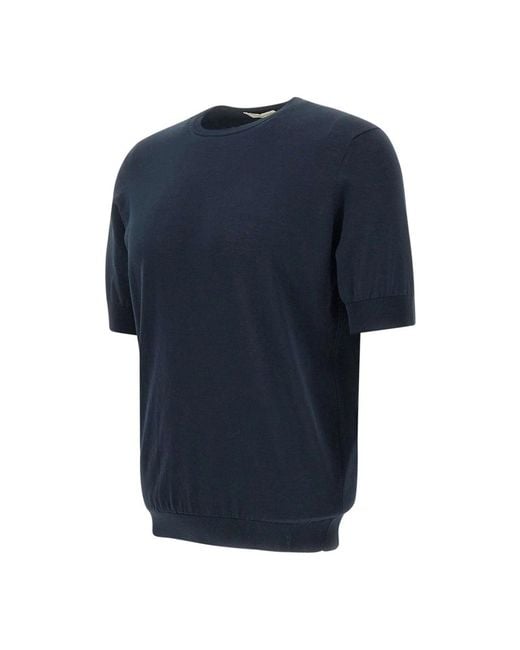 FILIPPO DE LAURENTIIS Blue Round-Neck Knitwear for men