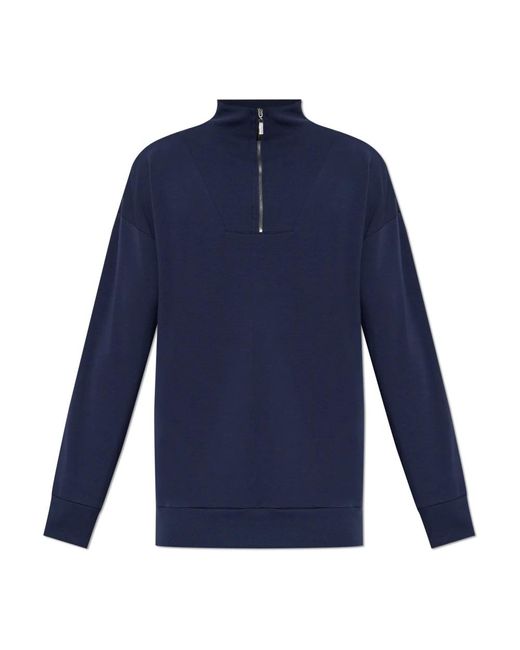 Hanro Hoodies & Sweatvesten ,Blauw ,Katoen Sweatshirt Met Kraag in het Blue voor heren