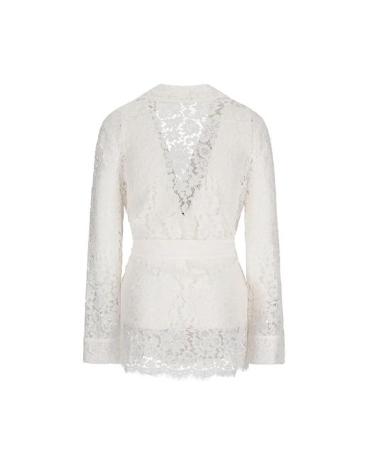 Dolce & Gabbana White Necklace Embellished Neckline T-shirt Top