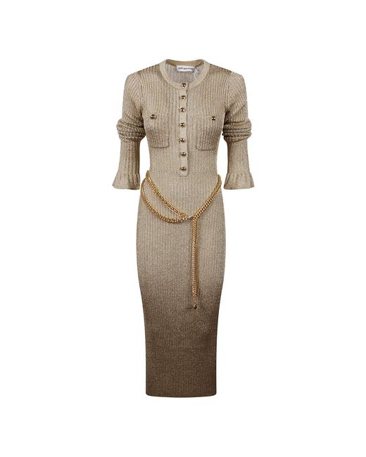 Self-Portrait Knitted Dresses in het Natural