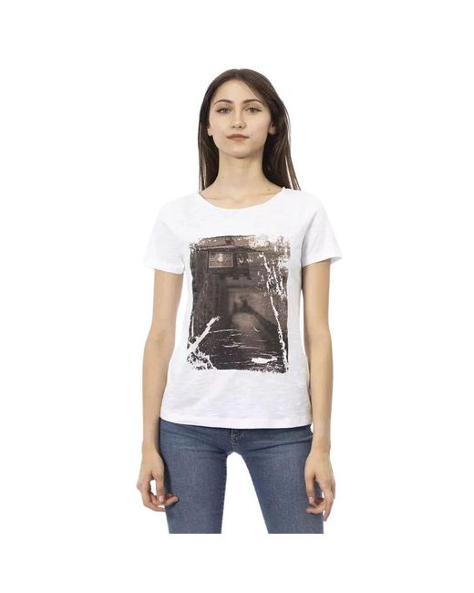Trussardi White Schickes weißes baumwollmischungs-t-shirt