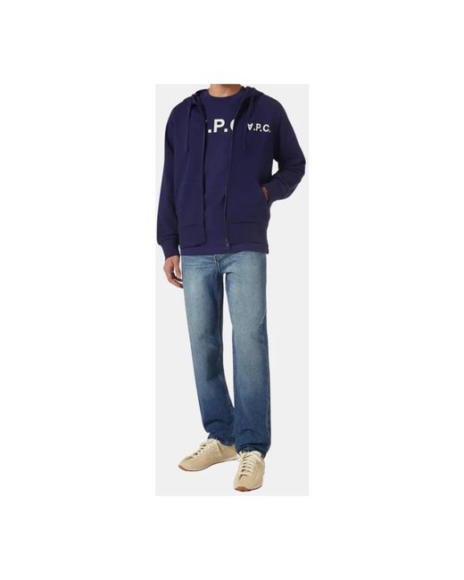 A.P.C. Blue Zip-Throughs for men