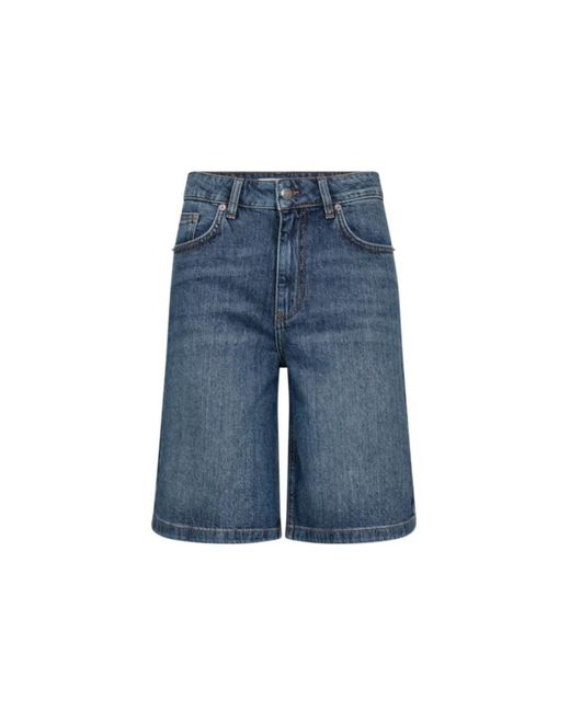 co'couture Korte Broeken ,Blauw ,Denim Blauwe Denim Knielengte Shorts in het Blue