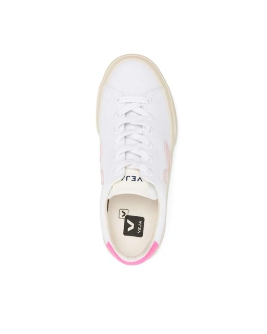 Veja Canvas sneakers mit logo patch in White für Herren