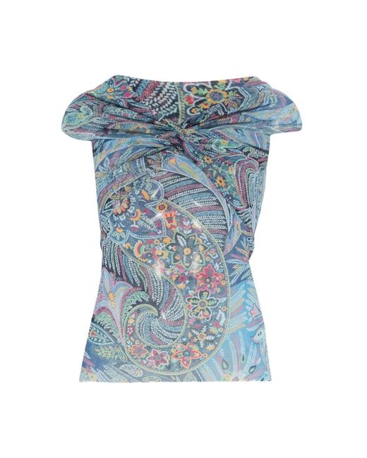 Sleeveless Tops Etro de color Blue