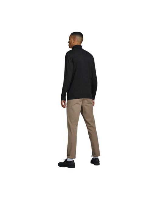 Jack & Jones Truien & Vesten ,Zwart ,Katoen Zwarte Trui Met Lange Mouwen in het Black voor heren