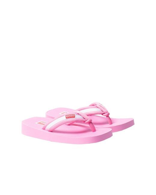 KENZO Pink Knoten Flip Flops