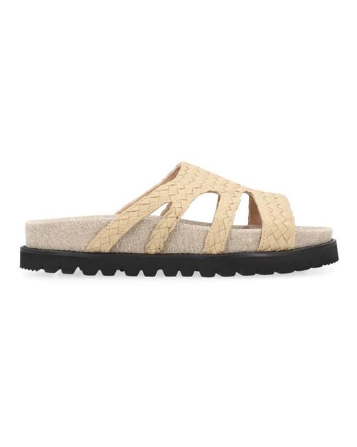 Alberta Ferretti Natural Sliders