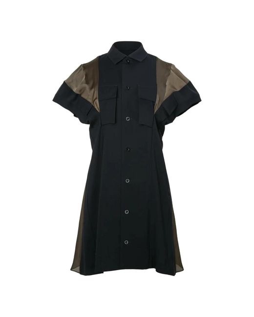 Sacai Black Short Dresses