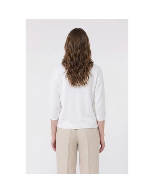 Weekend by Maxmara White Round-Neck Knitwear