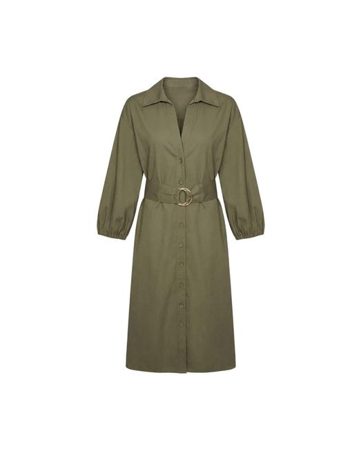Twinset Green Shirt Dresses
