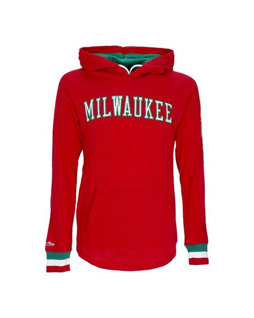 Mitchell & Ness Hoodies & Sweatvesten ,Rood ,Katoen Nba Legendarische Slub Hoodie Scarlet in het Red voor heren