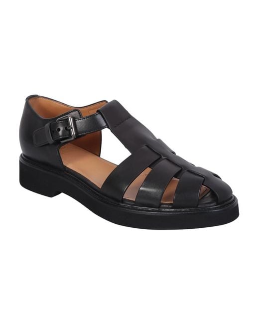 Church's Black Flat Sandals