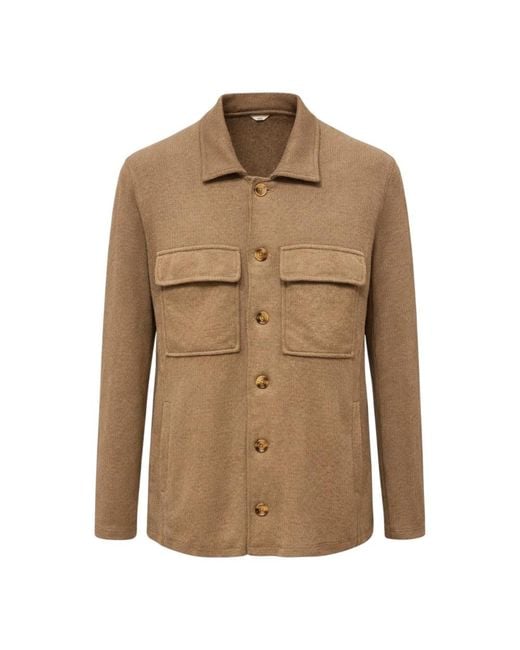 Lardini Jassen ,Bruin ,Linnen Linnen Overshirt in het Brown voor heren