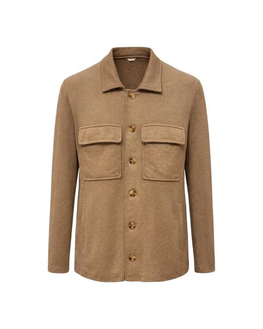 Lardini Jassen ,Bruin ,Linnen Linnen Overshirt in het Brown voor heren