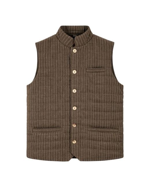 Stenstroms Jassen ,Bruin ,Wol Gestreept Vest Van Wol En Polyester in het Brown voor heren