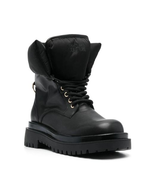 Versace Jeans Couture Black Lace-Up Boots