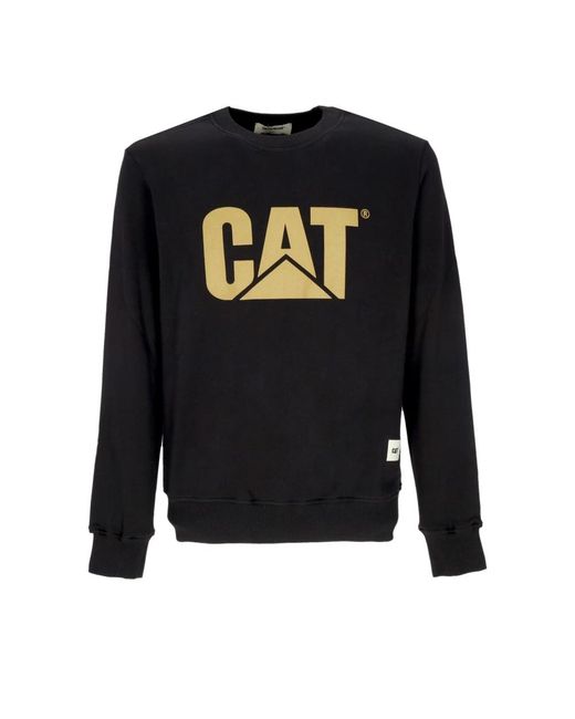 Caterpillar Hoodies & Sweatvesten ,Zwart ,Katoen Zwarte Logo Crewneck Sweatshirt Stijlvol in het Black voor heren
